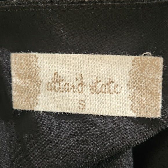 Altar’d State Black Floral Romper with White Accents Size Small