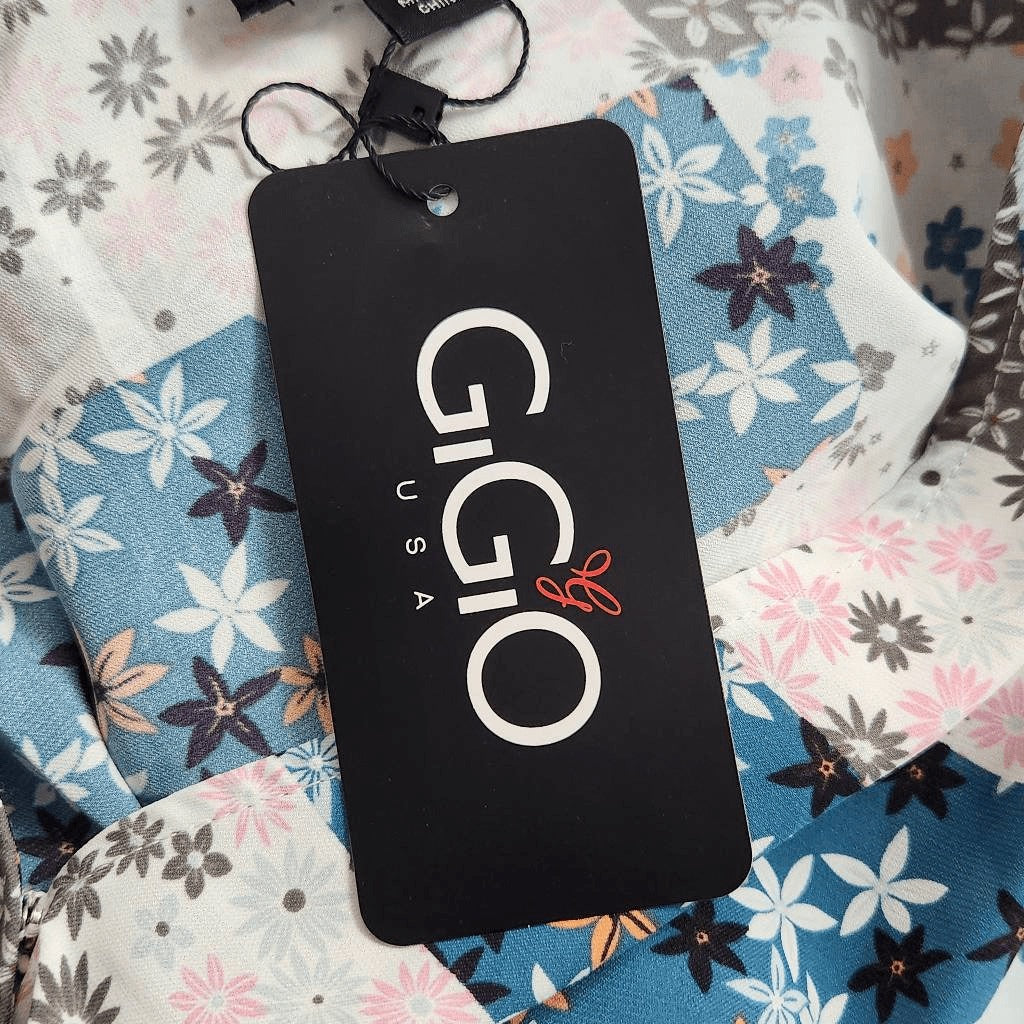 GiGio Blue and Pink Patchwork Boho Short Romper NWT Size Small GiGio Boho Romper