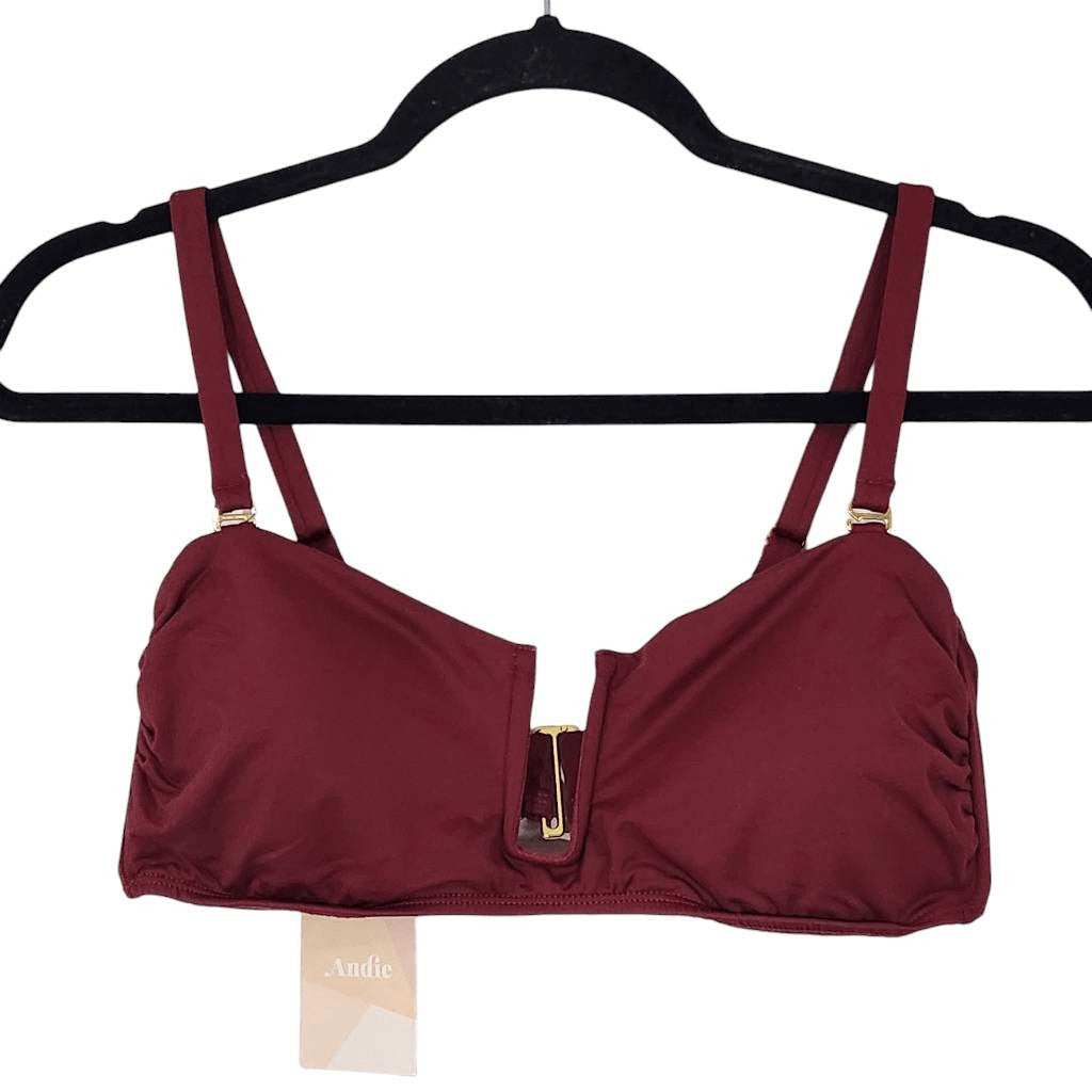Andie Oxblood Bikini Top Wine Swim Top NWT Medium Burgundy Andie Swim Top