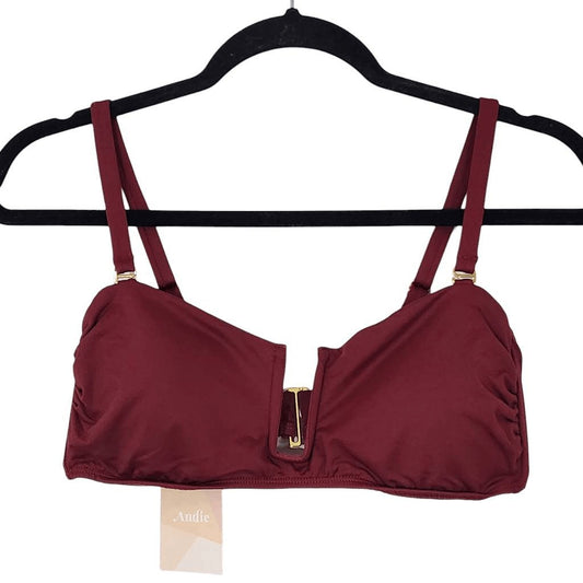 Andie Oxblood Bikini Top Wine Swim Top NWT Medium Burgundy Andie Swim Top