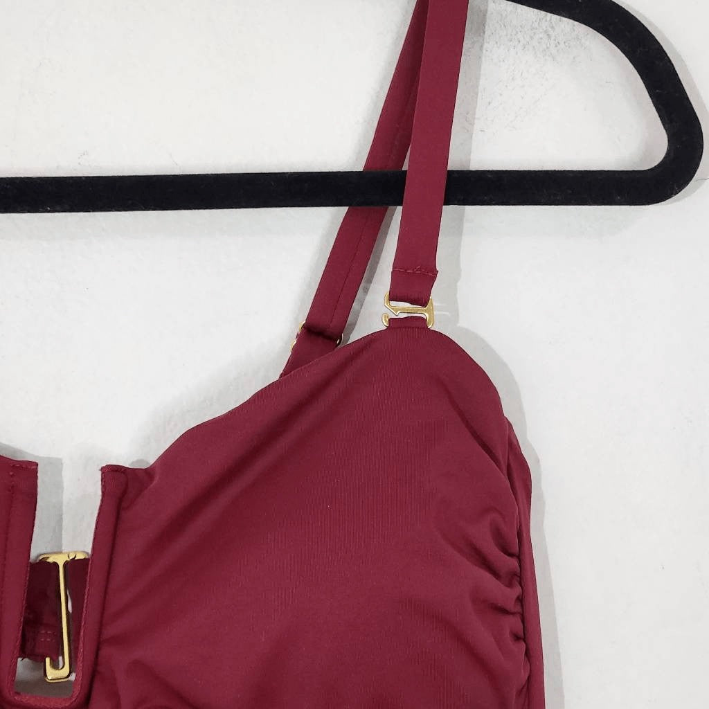 Andie Oxblood Bikini Top Wine Swim Top NWT Medium Burgundy Andie Swim Top