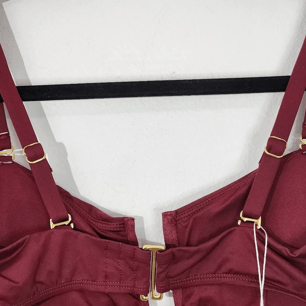 Andie Oxblood Bikini Top Wine Swim Top NWT Medium Burgundy Andie Swim Top