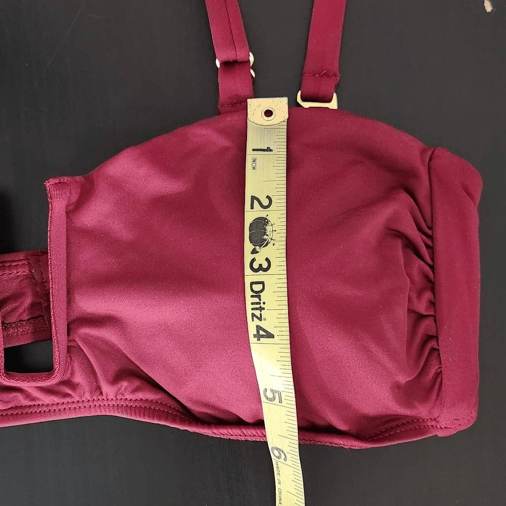 Andie Oxblood Bikini Top Wine Swim Top NWT Medium Burgundy Andie Swim Top