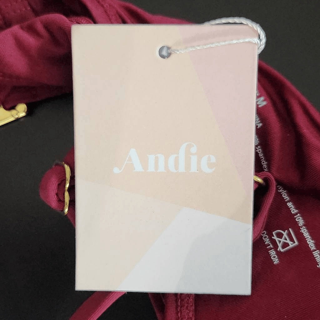 Andie Oxblood Bikini Top Wine Swim Top NWT Medium Burgundy Andie Swim Top