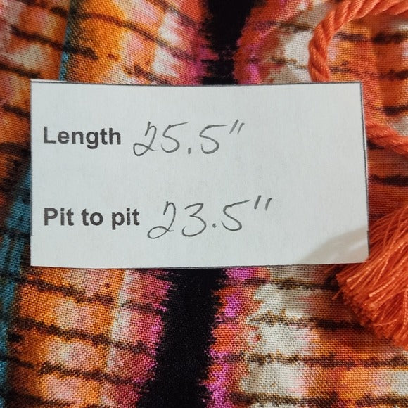 Jessica Simpson Blue and Orange Peasant Blouse with Puffy Sleeves NWT Size 1X