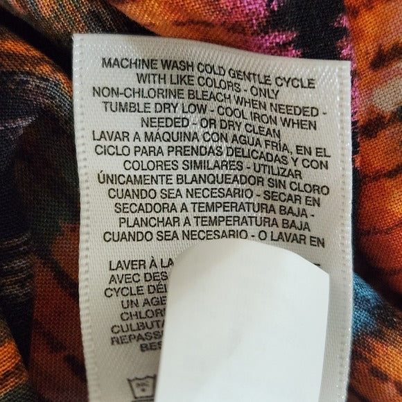 Jessica Simpson Blue and Orange Peasant Blouse with Puffy Sleeves NWT Size 1X