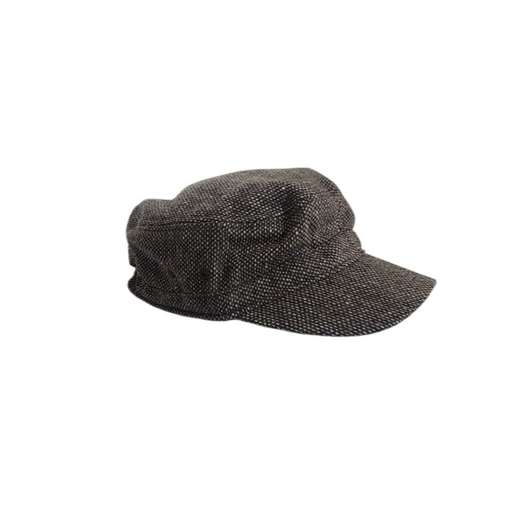 Quiksilver Brown Tweed Newsboy Hat with Metallic Button Detail One Size