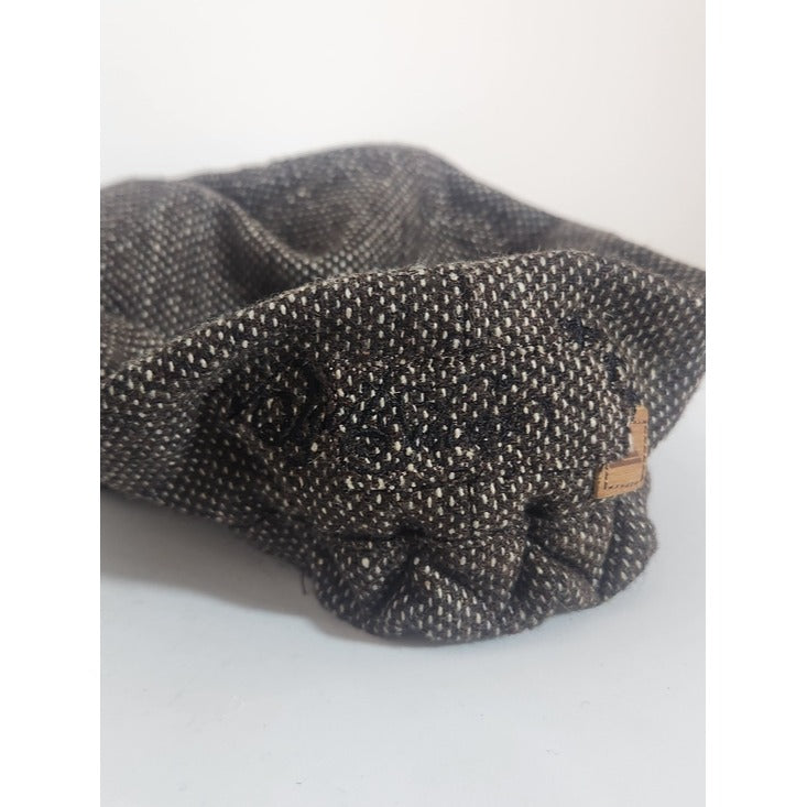 Quiksilver Brown Tweed Newsboy Hat with Metallic Button Detail One Size