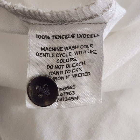 Halogen White Chambray Button-Up Shirt Size Small