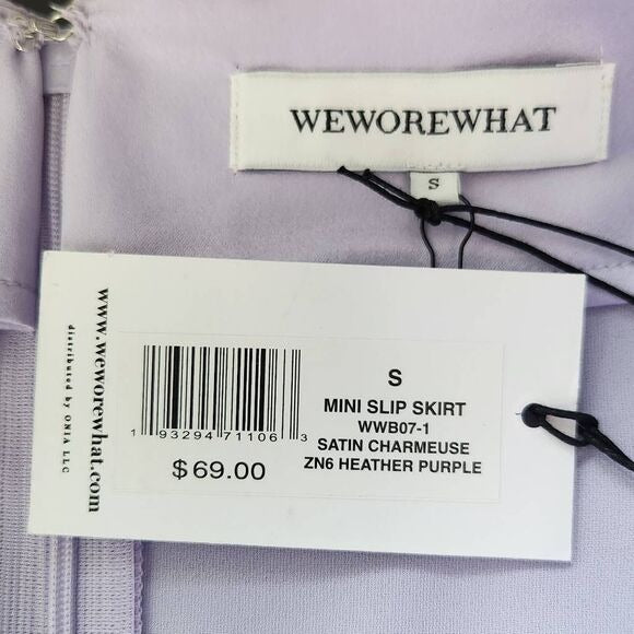 WeWoreWhat Purple Satin Mini Skirt Size Small Coquette Mini Skirt, New