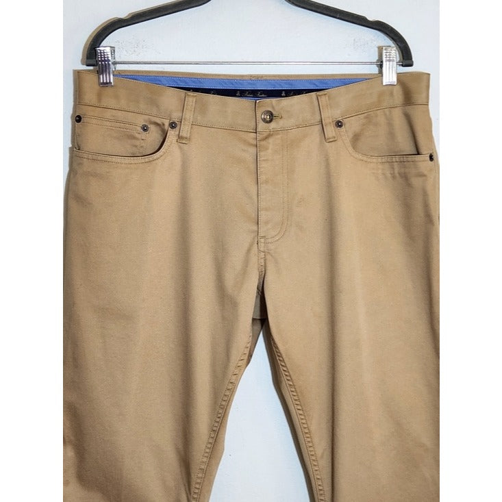 Brooks Brothers Mens Khaki Stretch Chino Pants Size 34 x 30