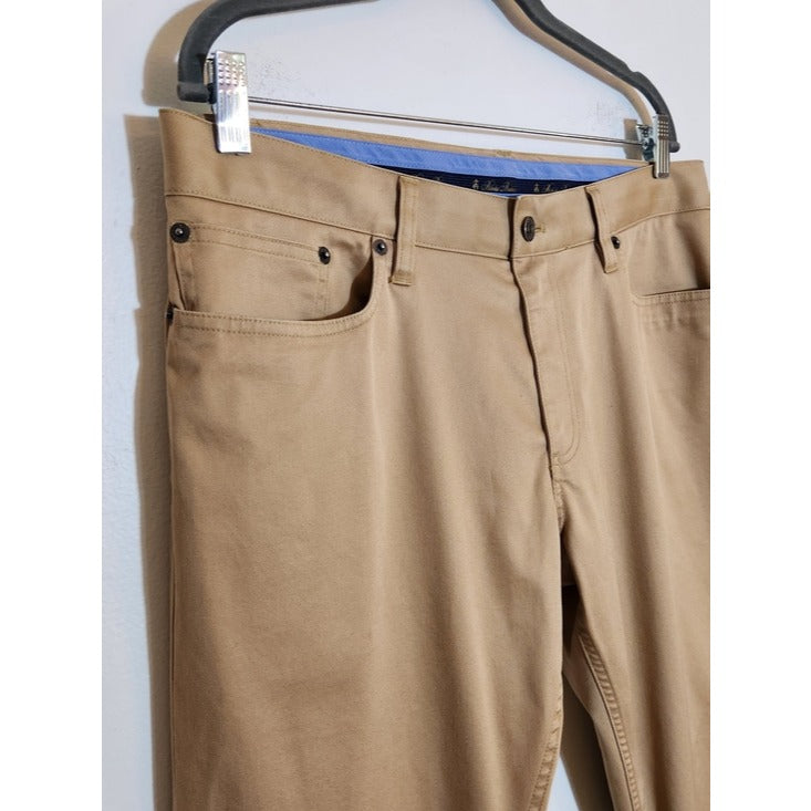 Brooks Brothers Mens Khaki Stretch Chino Pants Size 34 x 30