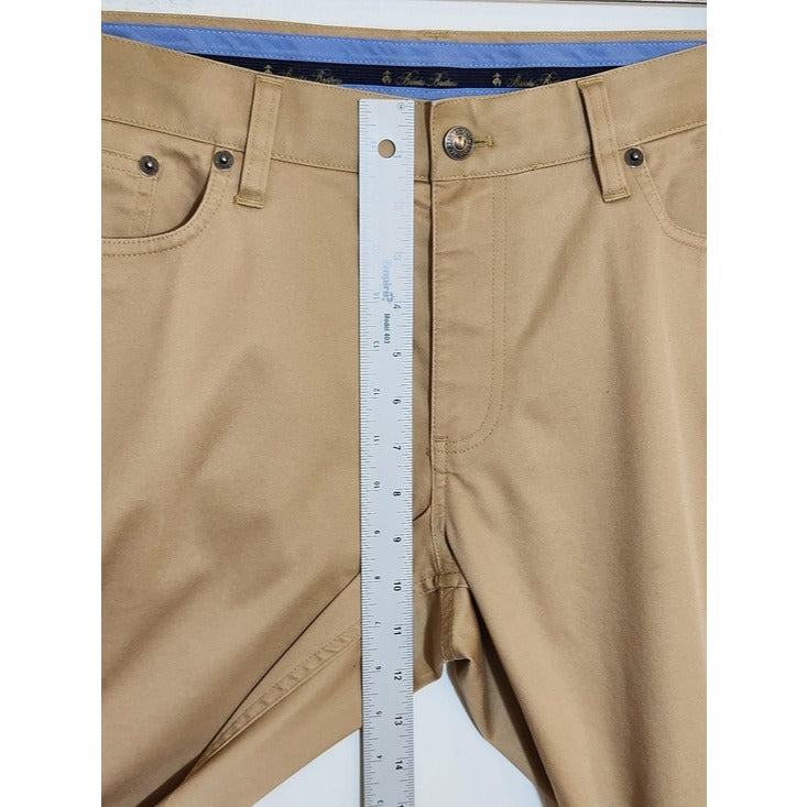Brooks Brothers Mens Khaki Stretch Chino Pants Size 34 x 30