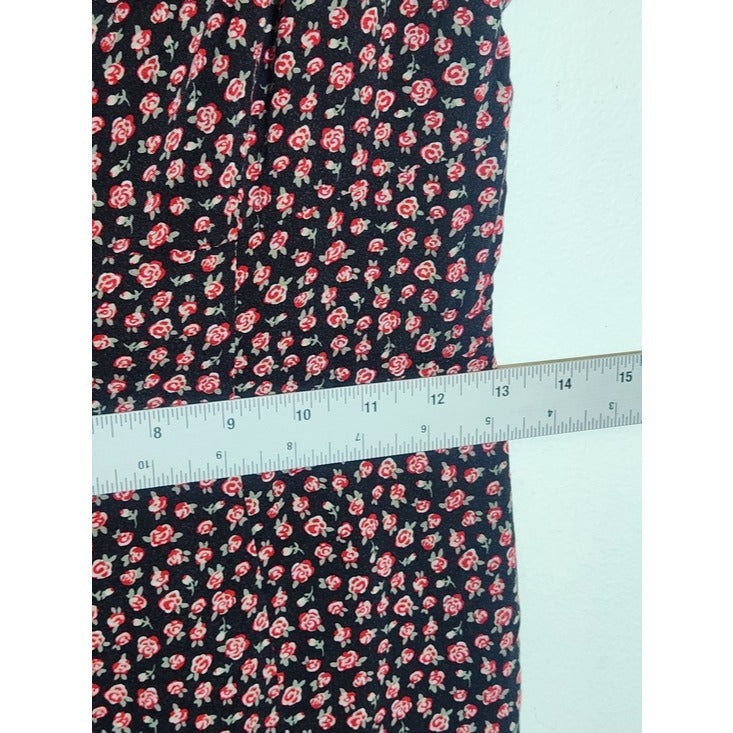 Aeropostale Black and Red Floral Print Fit and Flare Mini Dress Size Medium NWT