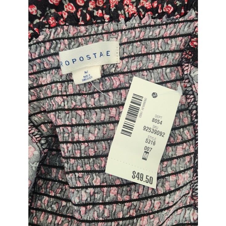 Aeropostale Black and Red Floral Print Fit and Flare Mini Dress Size Medium NWT