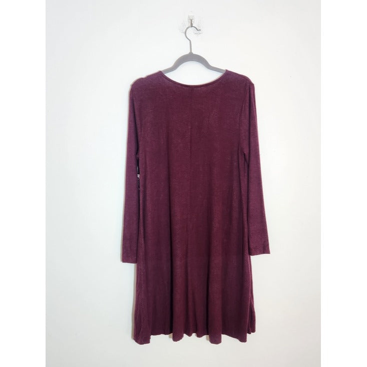 Old Navy Long Sleeve Burgundy Swing Dress Size Large NWT