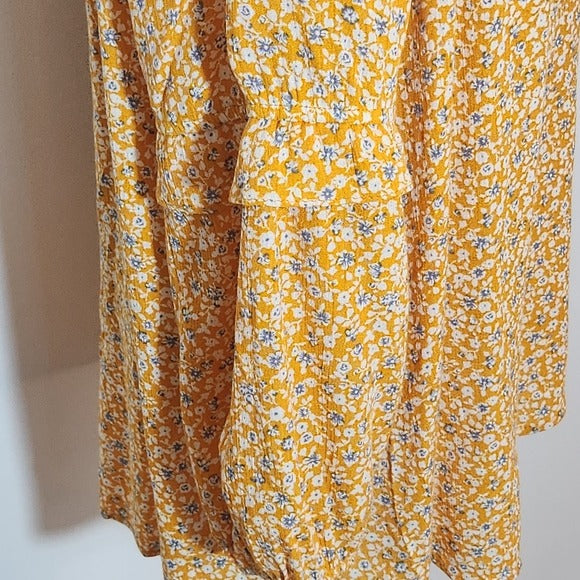 West Kei Orange Floral Blouse Size Large NWOT
