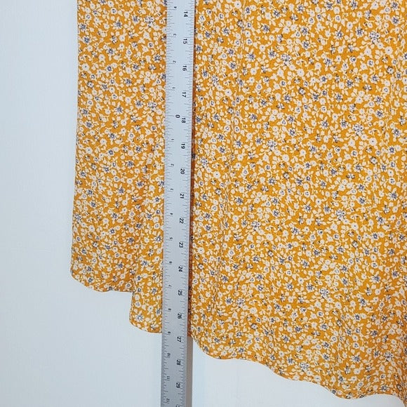 West Kei Orange Floral Blouse Size Large NWOT