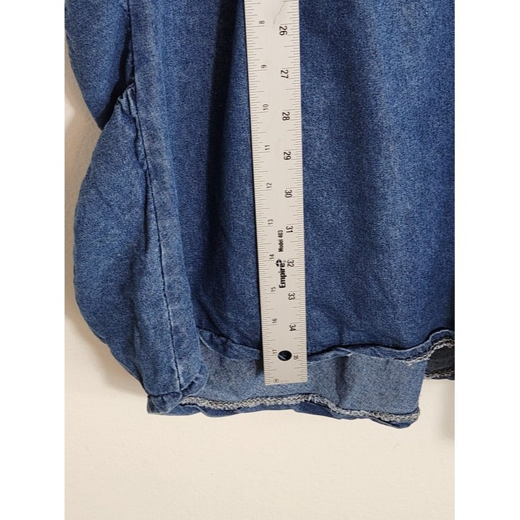 TheyLook Medium Wash Blue Denim Mini Shirt Dress Size XXL