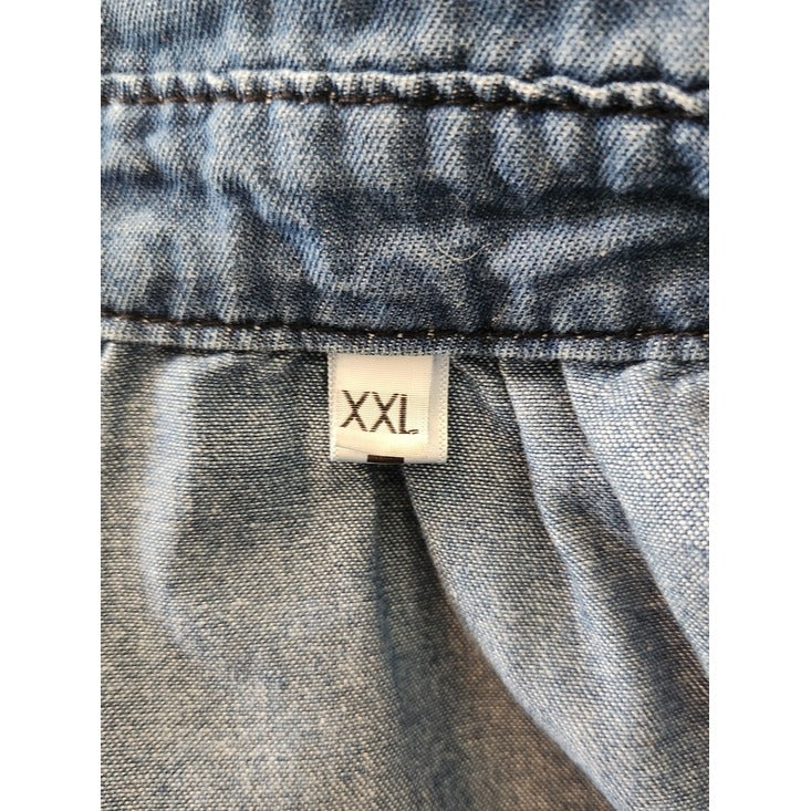 TheyLook Medium Wash Blue Denim Mini Shirt Dress Size XXL