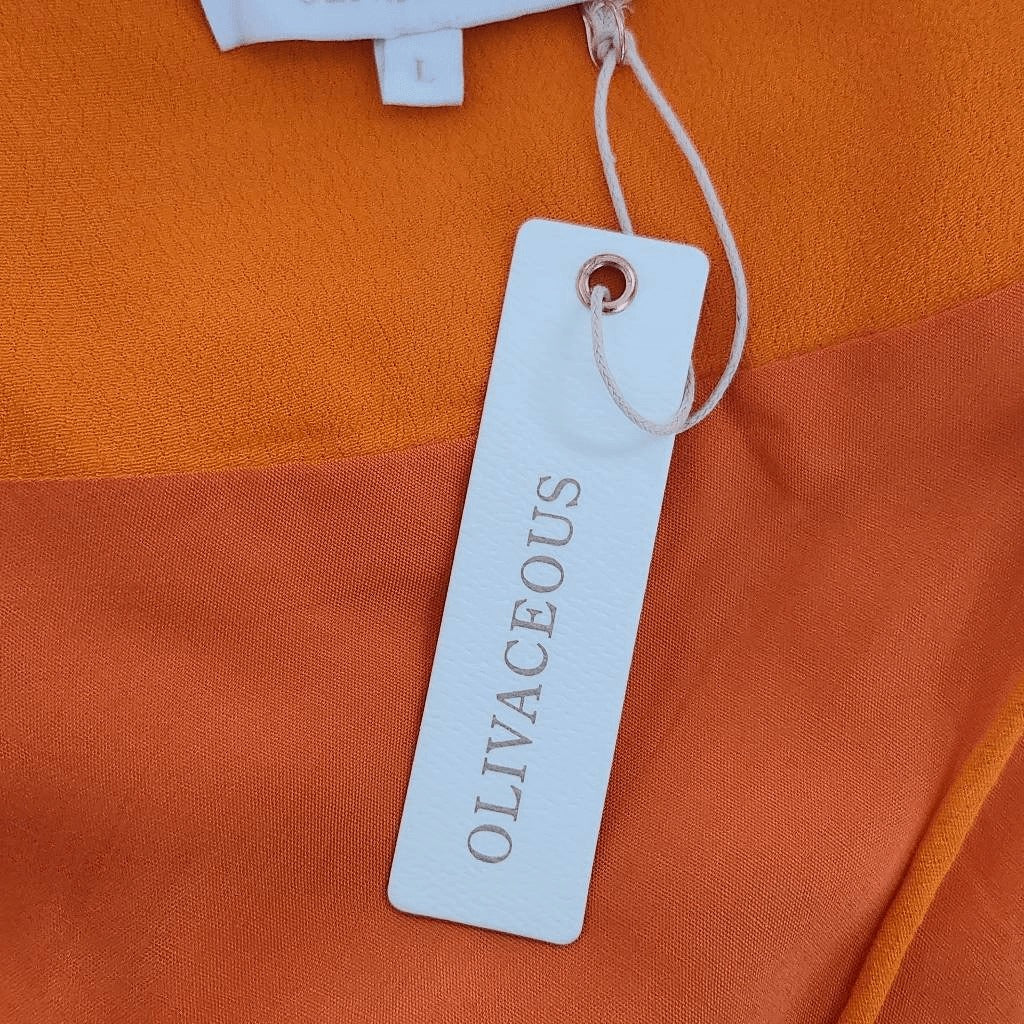 Olivaceous Orange Sundress with Ruched Bust NWT Size Large Orange Slip Dress