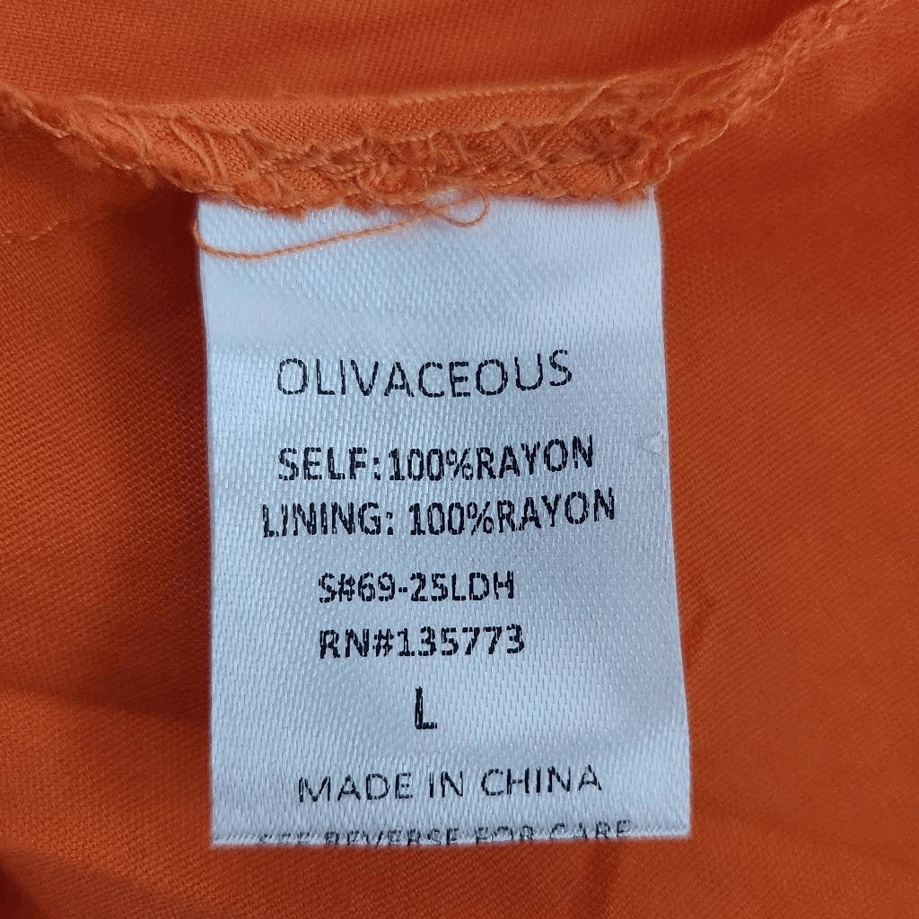 Olivaceous Orange Sundress with Ruched Bust NWT Size Large Orange Slip Dress
