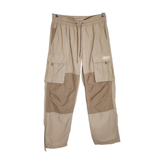 PacSun Khaki Tan Baggy Cargo Pants Pull-On Elastic Waist Size Small Flaw