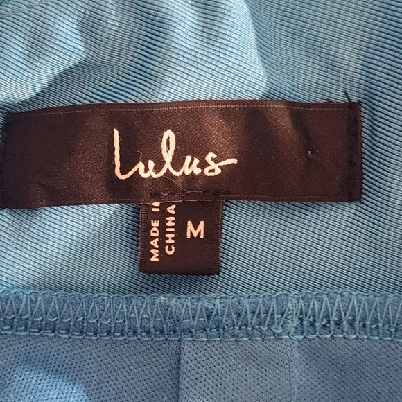 Lulus Formal Blue Maxi Dress with Cowl Neckline and Crisscross Back Size Medium