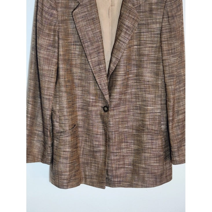 Liz Claiborne Brown Textured Lightweight Blazer Size 16