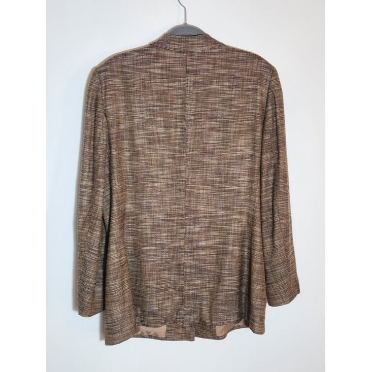 Liz Claiborne Brown Textured Lightweight Blazer Size 16