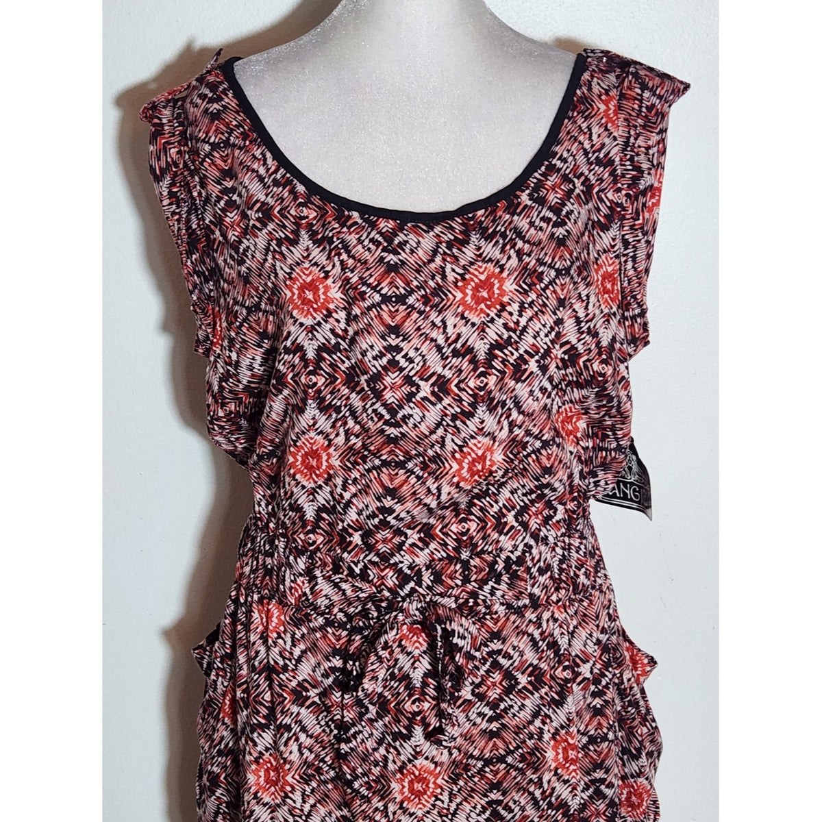 Angie Multicolor Blouson Mini Dress with Pockets NWT Size Large
