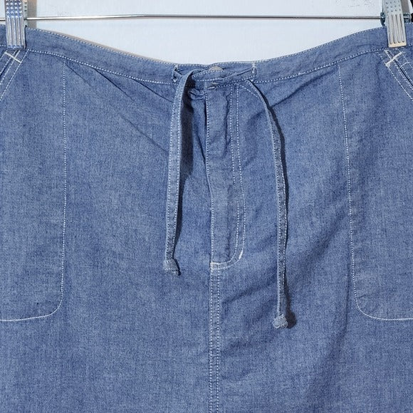Liz Claiborne Chambray Mini Skort with Drawstring Size 16