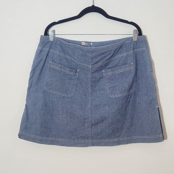 Liz Claiborne Chambray Mini Skort with Drawstring Size 16