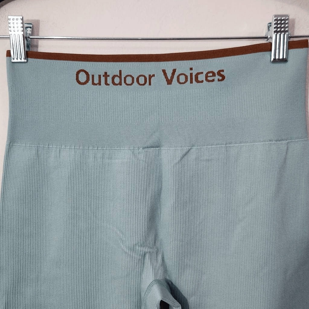 Outdoor Voices Blue Green Leggings NWT Size Medium Light Blue Leggings