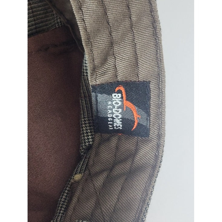 Bio-Domes Y2K Gray Plaid Cadet Hat with Brown Accents One Size