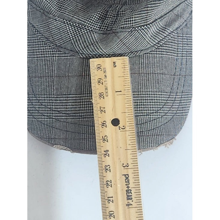 Bio-Domes Y2K Gray Plaid Cadet Hat with Brown Accents One Size