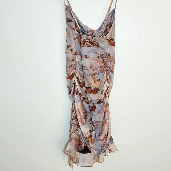 SHEIN Art Print Mesh Bodycon Dress Size 3X NWT Wedding Guest Dress