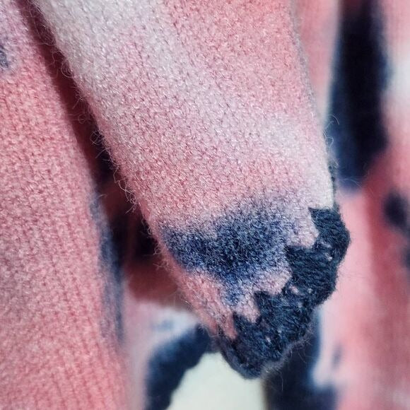 C.C Exclusives Navy and Pink Knit Scarf One Size Fuzzy Pink Tie-Dye Scarf