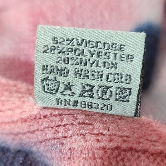 C.C Exclusives Navy and Pink Knit Scarf One Size Fuzzy Pink Tie-Dye Scarf