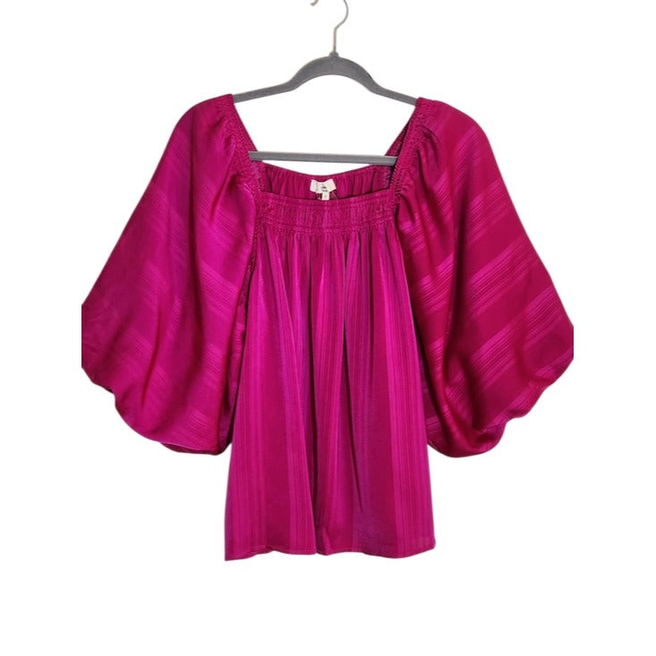 Entro Fuchsia Statement Sleeve Blouse Size Small NWT