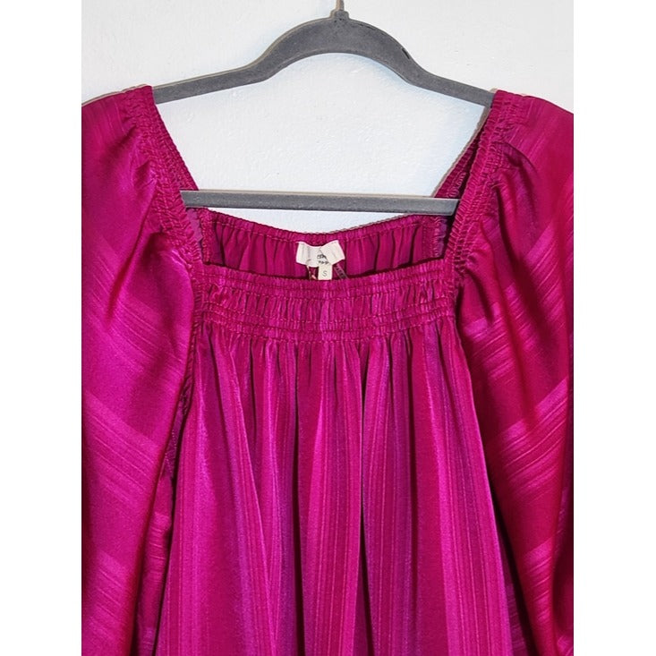 Entro Fuchsia Statement Sleeve Blouse Size Small NWT