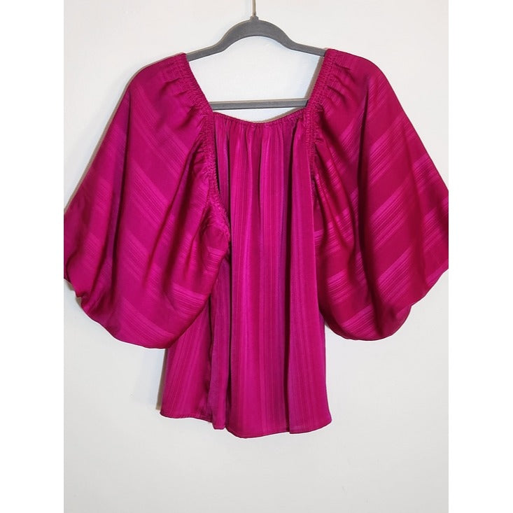 Entro Fuchsia Statement Sleeve Blouse Size Small NWT