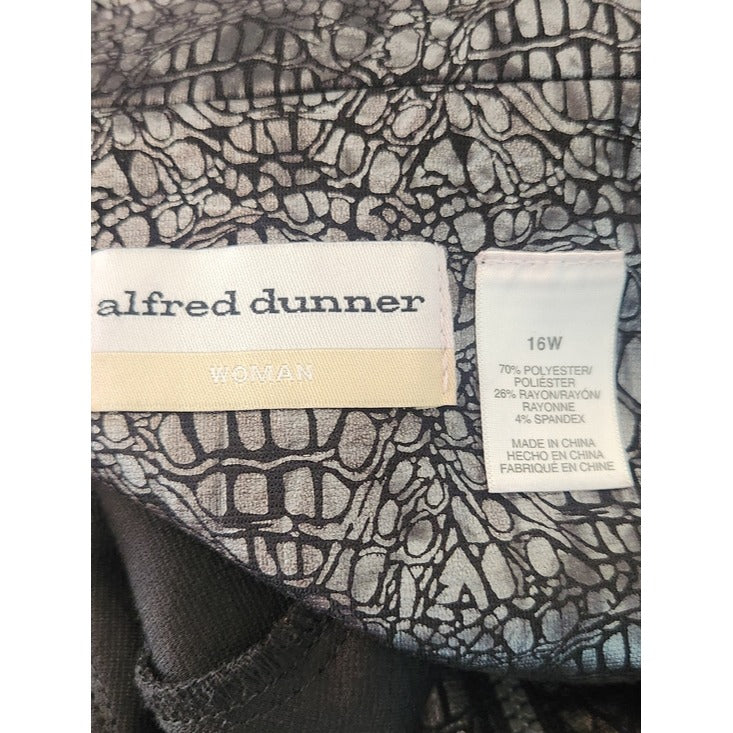 Alfred Dunner Metallic Silver and Black Faux Crocodile Jacket Size 16W