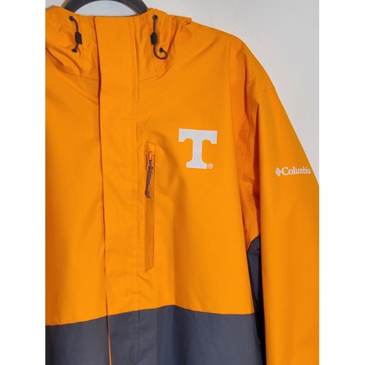 Columbia Field Bound Tennessee Orange and Gray Waterproof Jacket Size Large Flaw