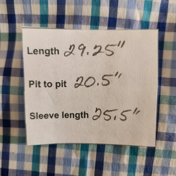 J. Crew Men's Blue Plaid Shirt Size Medium Blue The Offshore Performance Shirt