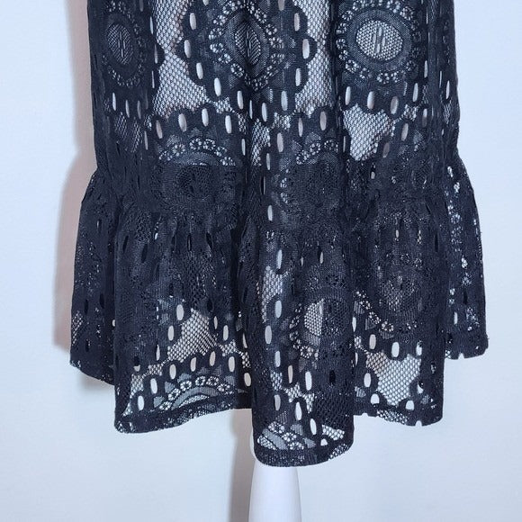 Miken Swim Black Lace Swim Cover-Up NWT Size XL Black Swim Cover