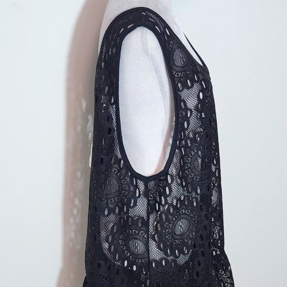 Miken Swim Black Lace Swim Cover-Up NWT Size XL Black Swim Cover
