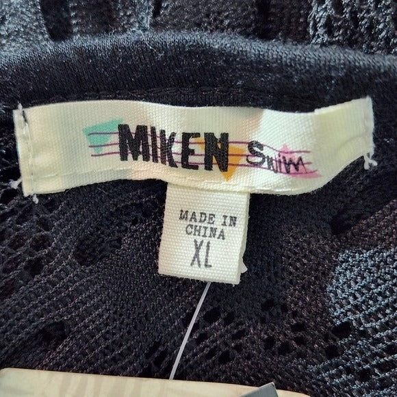 Miken Swim Black Lace Swim Cover-Up NWT Size XL Black Swim Cover