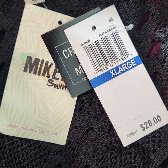 Miken Swim Black Lace Swim Cover-Up NWT Size XL Black Swim Cover