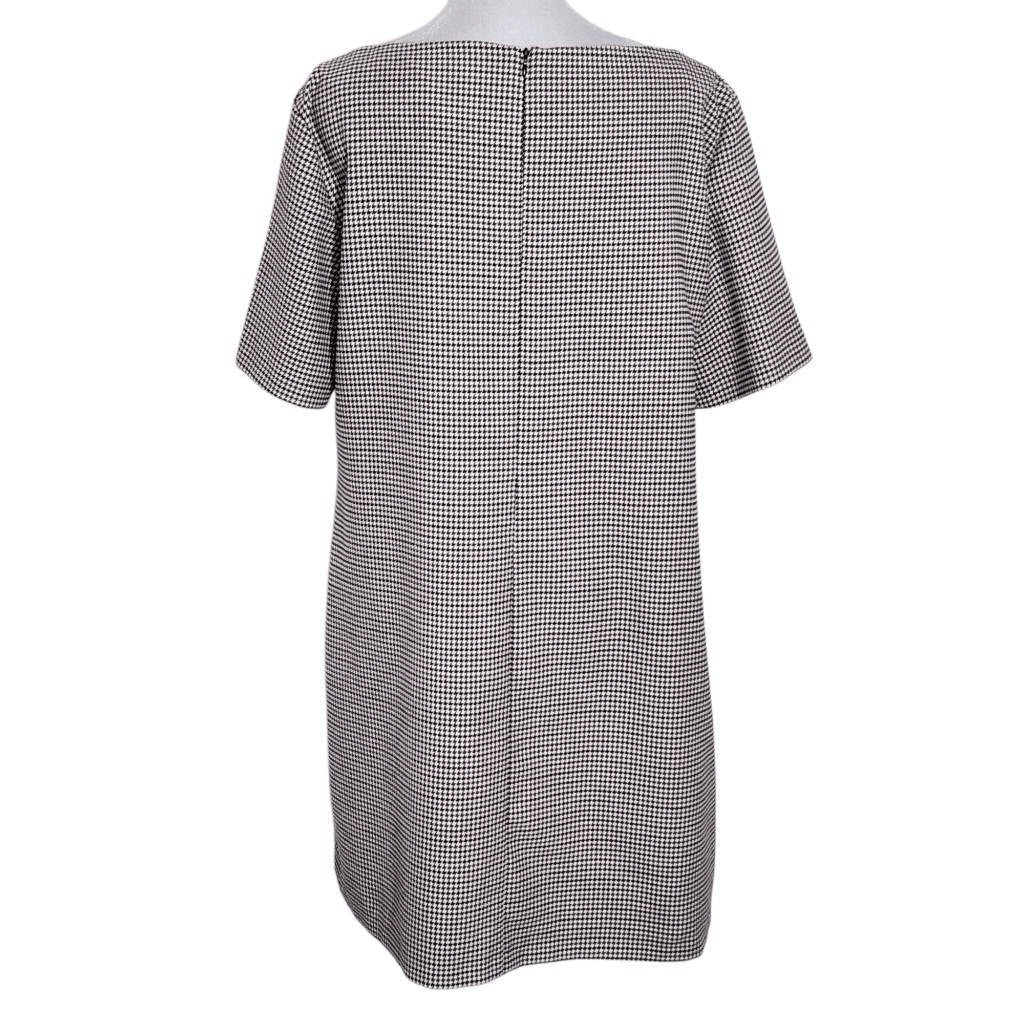 Zara Brown and Black Houndstooth Mini Shift Dress Size Large Preppy Mini Dress